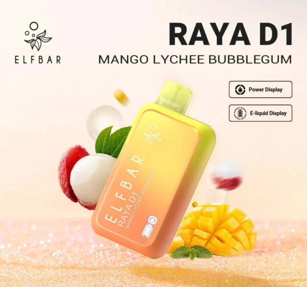 ELF BAR RAYA D1 – Mango Lychee Bubblegum